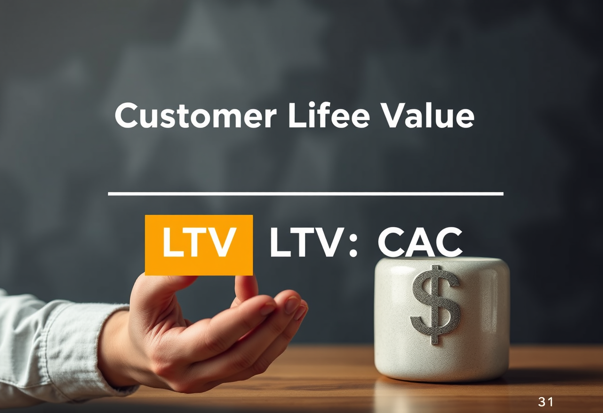 Customer Lifetime Value (LTV) to Customer Acquisition Cost (CAC). A 3:1 LTV:CAC ratio 